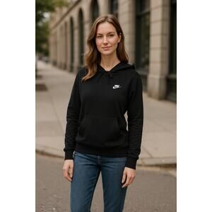 NWT Nike Women's Sportswear Club Fleece Pullover Hoodie Hoodie Black XS